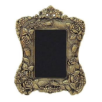 Gold Plated Photo Frame Antique Floral Motif Victorian Style Metal Photo Frame - Image 3