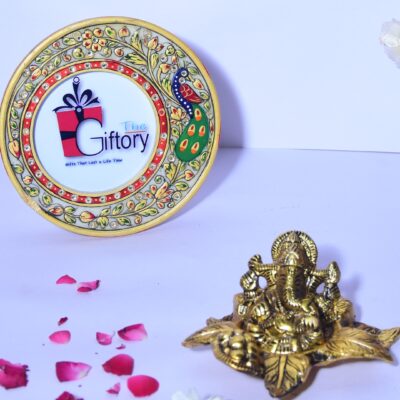 Metal Hindu God Ganesh Ji Bhagwan Idols Home Decor Murti Ganesha Idol for Home Temple Puja Office Shop Counter Decorative Showpiece and Return Gift