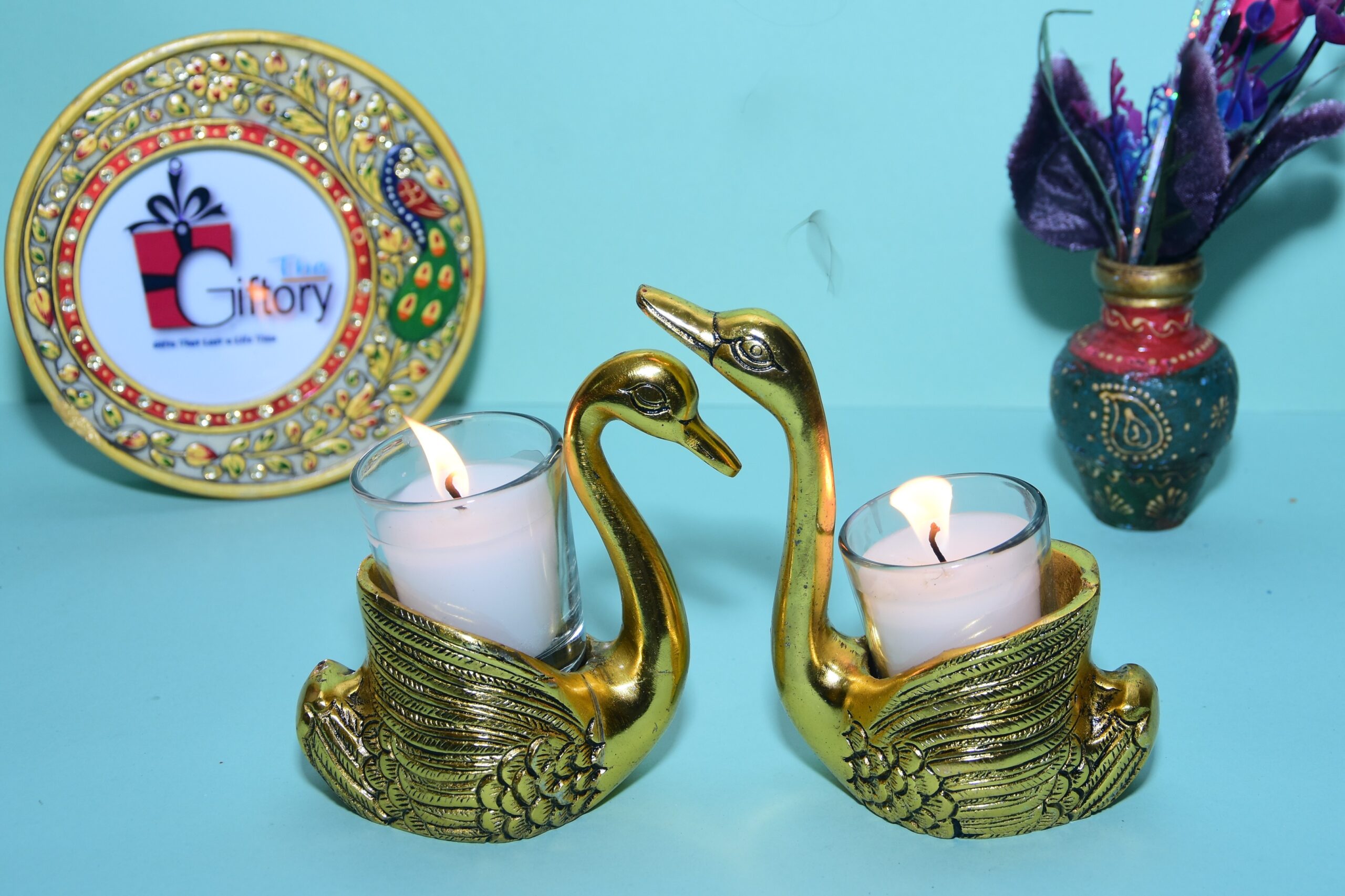 Swan love Bird Duck Votive Candle Holders Decorative Showpiece