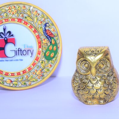 Owl Figurine in Alloy Metal – Antique Finish