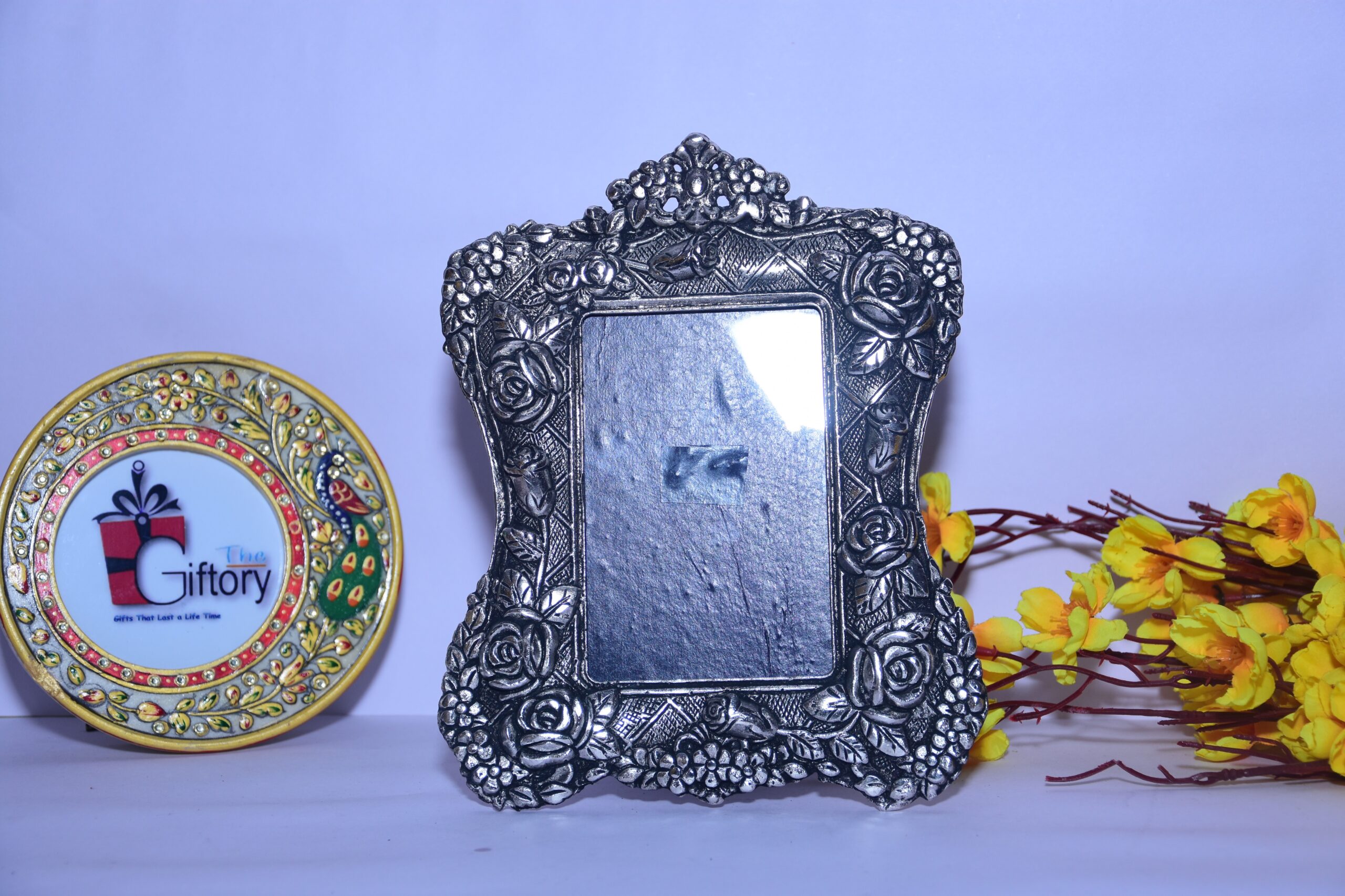 Silver Photo Frame Oxidized Finish a Showpiece, Decor Gift