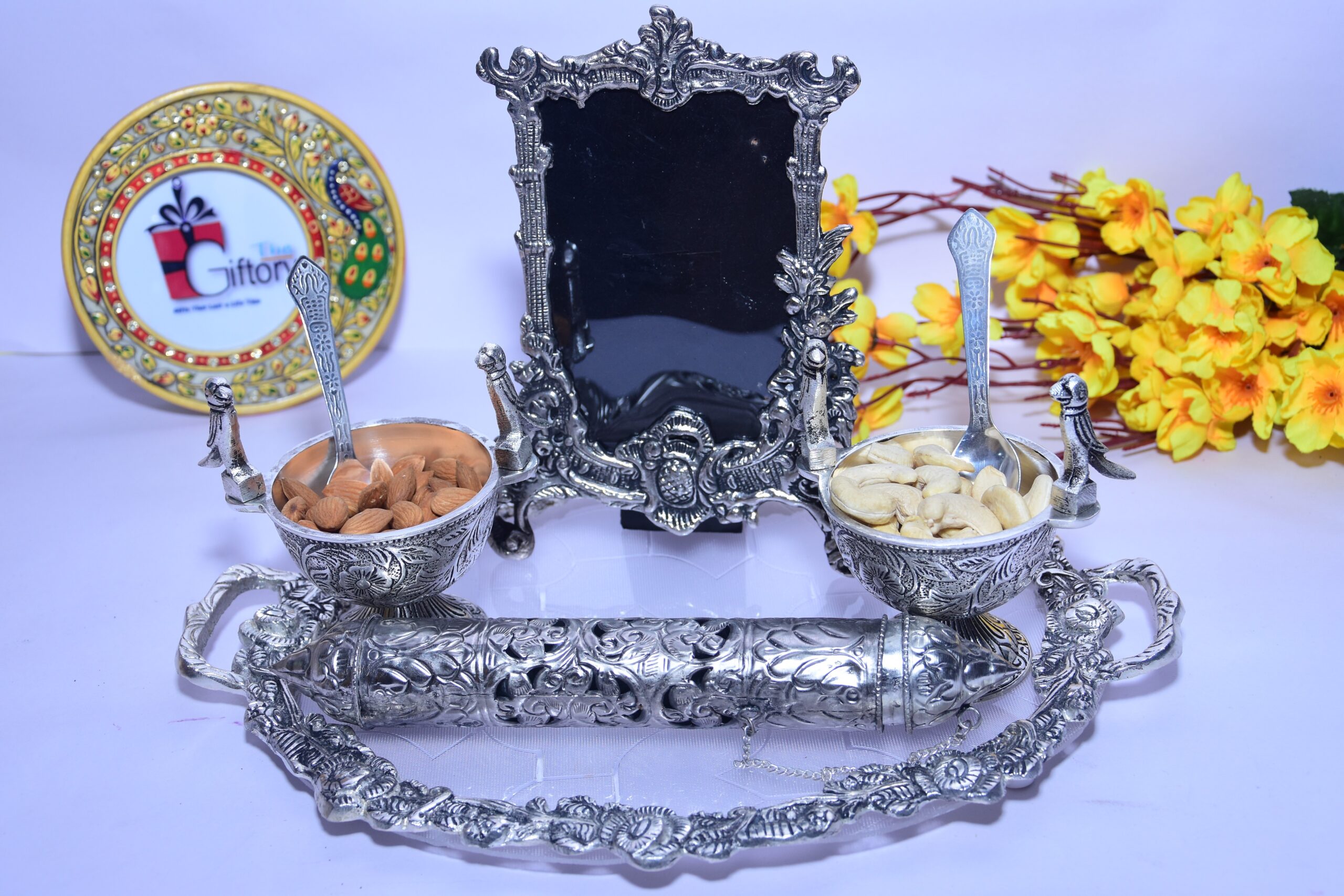 Bowl Antique Tray & Frame Combo Gift Set