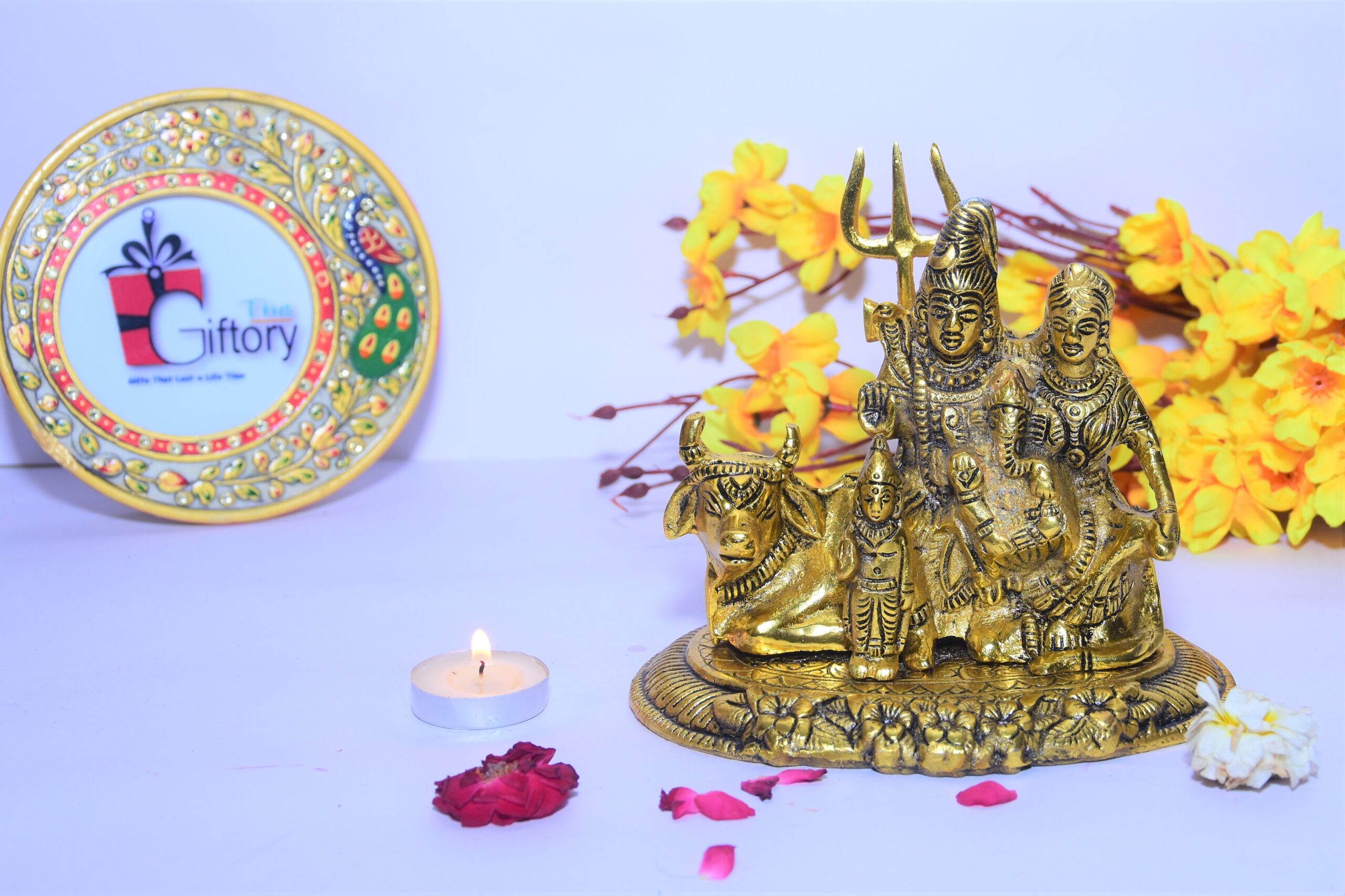 Hindu God Shiva Family Idol Shiva Parvati Ganesh Kartikay Sculpture