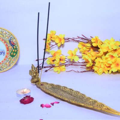 Metal Ganesh Ji Incense Holder (Agarbatti Stand) Decorative Showpiece