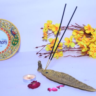 Metal Ganesh Ji Incense Holder (Agarbatti Stand) Decorative Showpiece